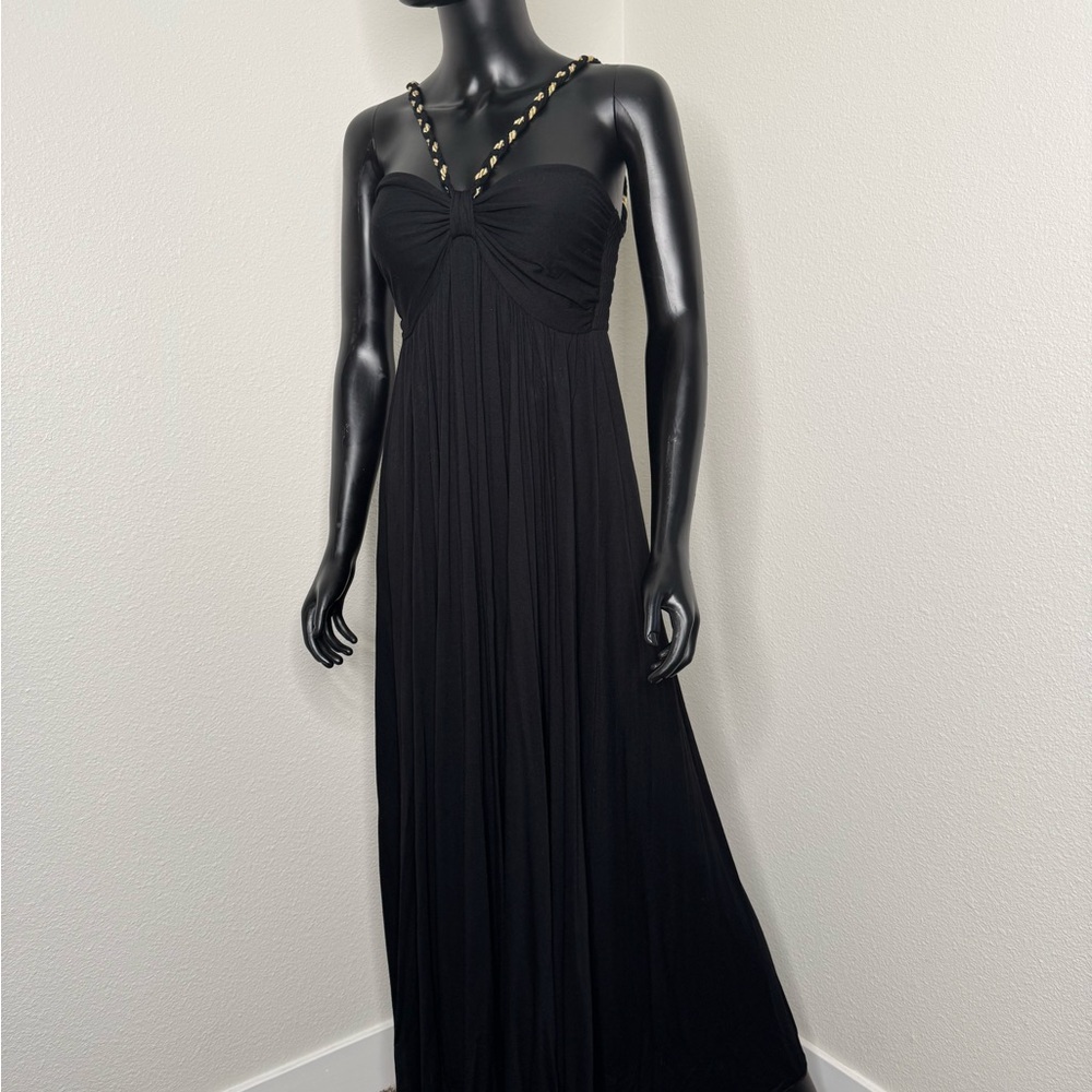 bebe Black Maxi Dress with Braided Straps